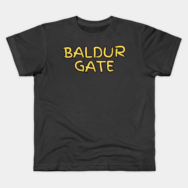 Baldur's Gate Parody Logo - Horrible Design Kids T-Shirt by CursedContent